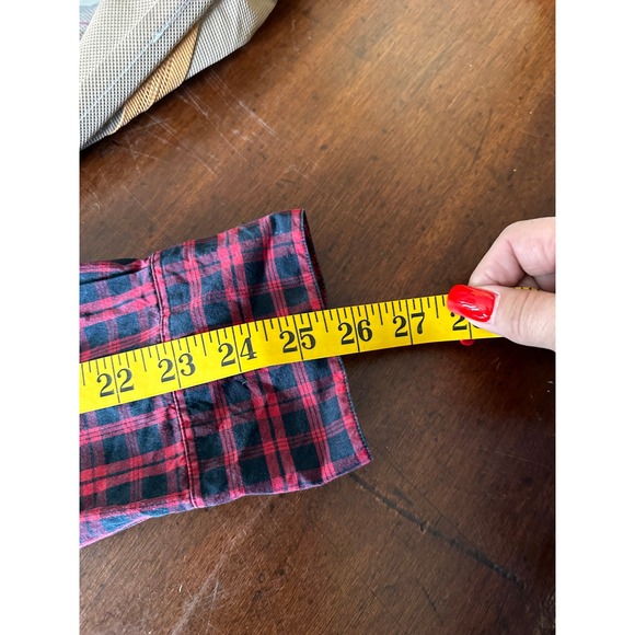 Polo by Ralph Lauren VTGE Classic Western Plaid Snap Front Shirt XL Red Black - Picture 9 of 9